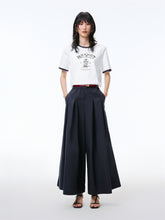 Women's Pleated Wide-Leg Pants with Belt